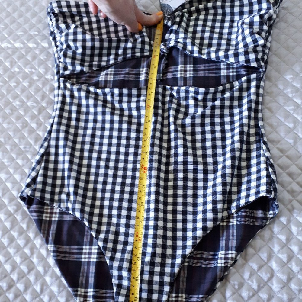 NWT Volcom reversible plaid one piece swimsuit, M - Picture 10 of 13